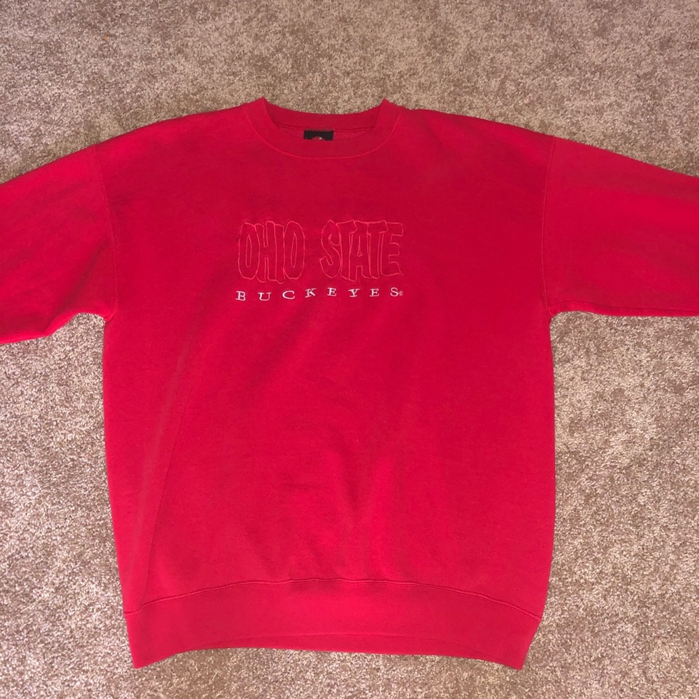 red vintage ohio state crewneck